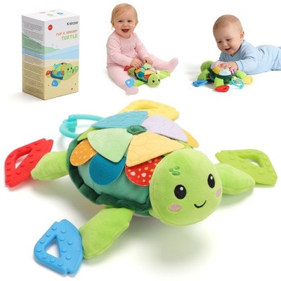 Turtle Baby Sensory Toy, 6 in 1 Montessori Tummy Time Texture Toys, Flip Scal...