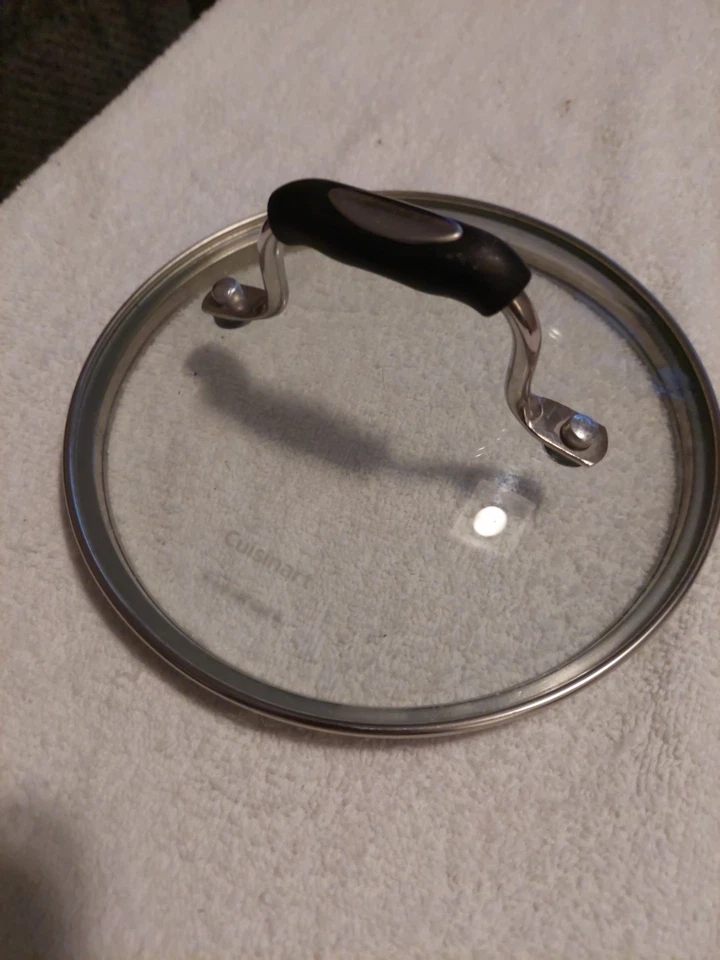 Cuisinart Glass Replacement Lid Cover 6-1/8 Inter Rim 6-5/8 Outer Frying Pot  - Image 3 of 4