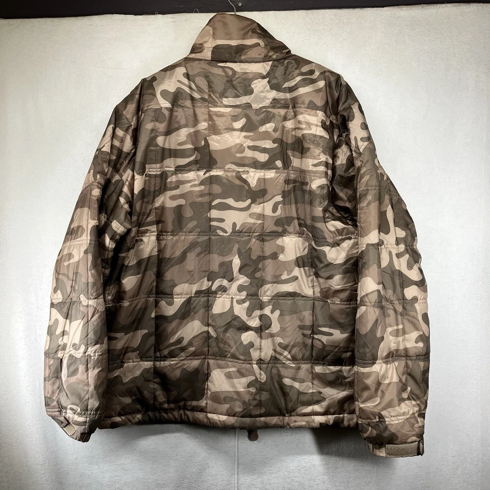 Chaqueta acolchada camuflada grande para hombre forro acolchado de caza bolsillos con cremallera pelirroja Foto 2 de 4