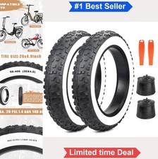 Fat Bike Tire 20x4.0 20 PSI 98-406 Folding Knobby E-Bike Tire Rubber Black