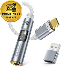 USB C to 3.5mm Audio Adapter with Dual Chip CX31993 MAX97220 1 Pack, Silver
