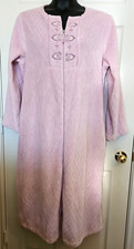 Oscar de la Renta L/XL Pink Plush Full Zip Robe Pockets Cozy Comfort Granny Core
