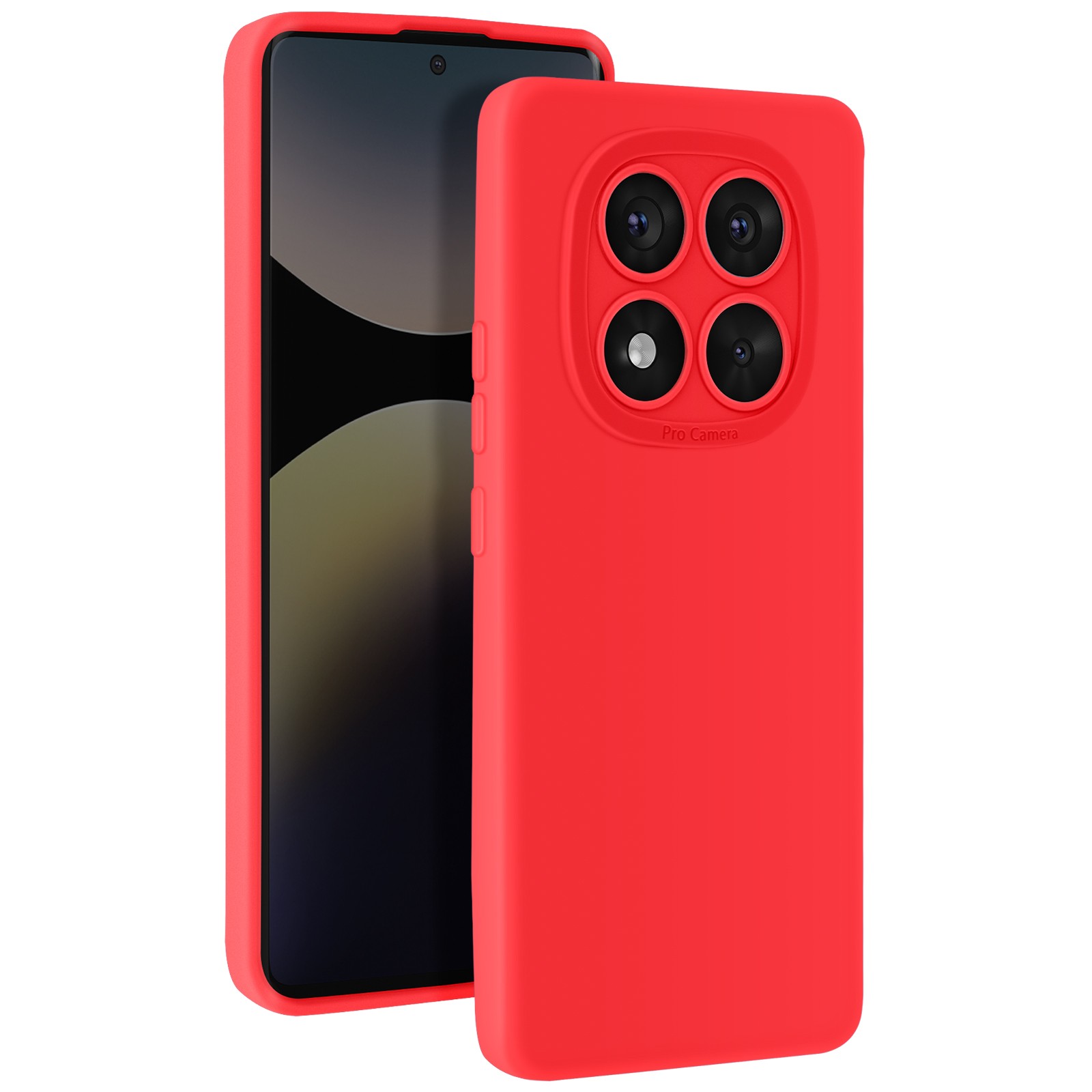 Coque Redmi Note 14 Pro silicone rouge évite les rayures de l'appareil photo