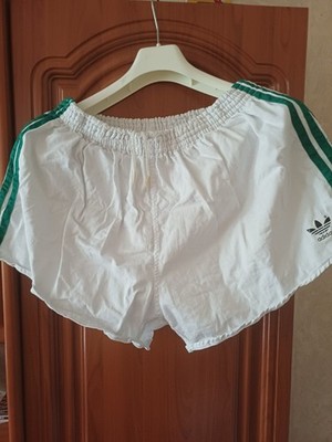 Adidas Oldschool Beckenbauer Cotton Shorts Turnhose weiß  D9 Made West Germany