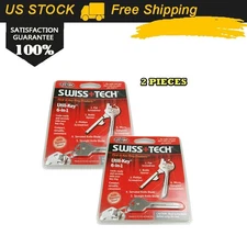2 Swiss Tech 6 in 1 Utili-Key Pocket Tool Keyring Stainless Steel Screwdrive IT