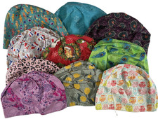 Lot of 10 Surgical Scrub Caps KimKaps Mixed Prints Owls Paisley Peacock Lemons
