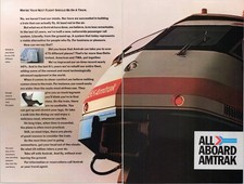 Amtrak Vintage 2pg Print Ad 1983 All Aboard Amtrak Turboliner Train