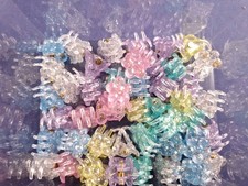 Vtg 10 Qty Glitter Flower Hair Small Clips Assorted Colors Daisy Style 12-1