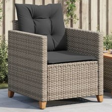 Garden Chair Grey PE rattan Standard Removable Covers