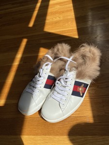 gucci ace sneakers fur