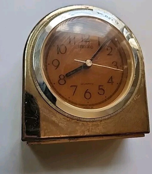 Vintage SEIKO Japan Quartz Gold Alarm Clock Model QEJ 307 G Vintage SEIKO Japan Quartz Gold Alarm Clock Model QEJ 307 G