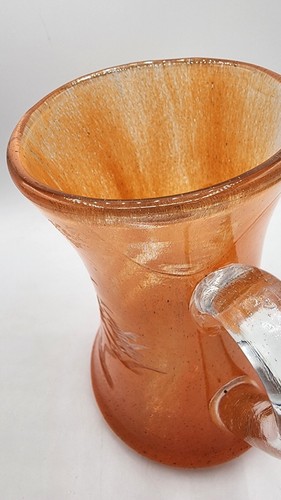 Cut Glass Tankard Large Tall Heavy Etched Elk Tree Starburst Bottom Vtg. Orange - Picture 11 of 24