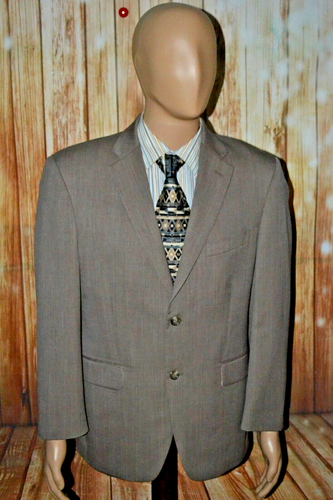 Jones New York Men Tan Wool 2 Front Button Suit Sz 40SH Wst 34x28 - Picture 2 of 20