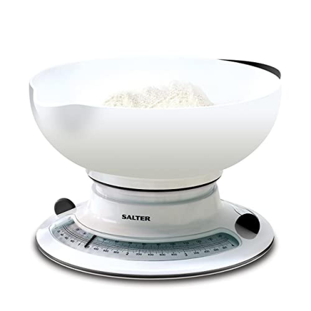 (TG. 800WHBKDR) Salter Aquaweigh Mechanical Kitchen Scales, Plastic, Bianco, tag