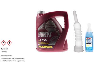 4L MANNOL Motoröl ENERGY FORMULA JP 5W-30 inkl. Auslaufschlauch Scheibenreiniger