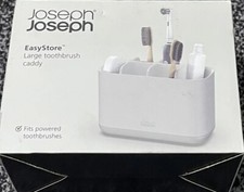 Joseph Joseph Large Toothbrush Holder Caddy - White/Steel- new but stain on the