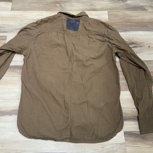Brave Soul Western Shirt Mens Large Brown Corduroy Button Up Long Sleeve Cowboy - Picture 9 of 10