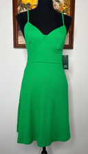 Wild Fable Fit  Flare Dress Women's Small Stretch Spaghetti Strap Green Casual
