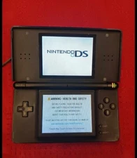Nintendo DS Lite Blue Black Broken For Parts or Repair Tested Works