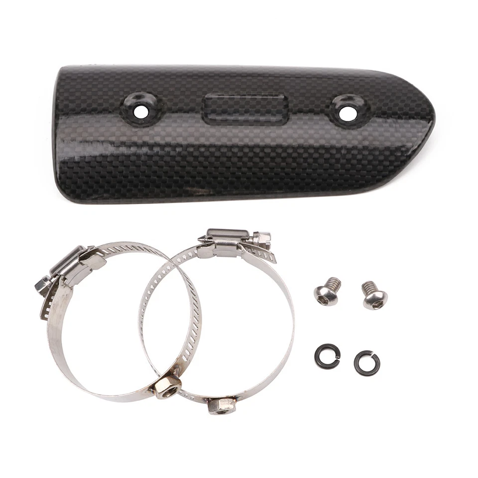 Universal Motorcycle Exhaust Heat Shield in Carbon Fiber 146x63mm for Dirt Bikes - Image 3 of 4