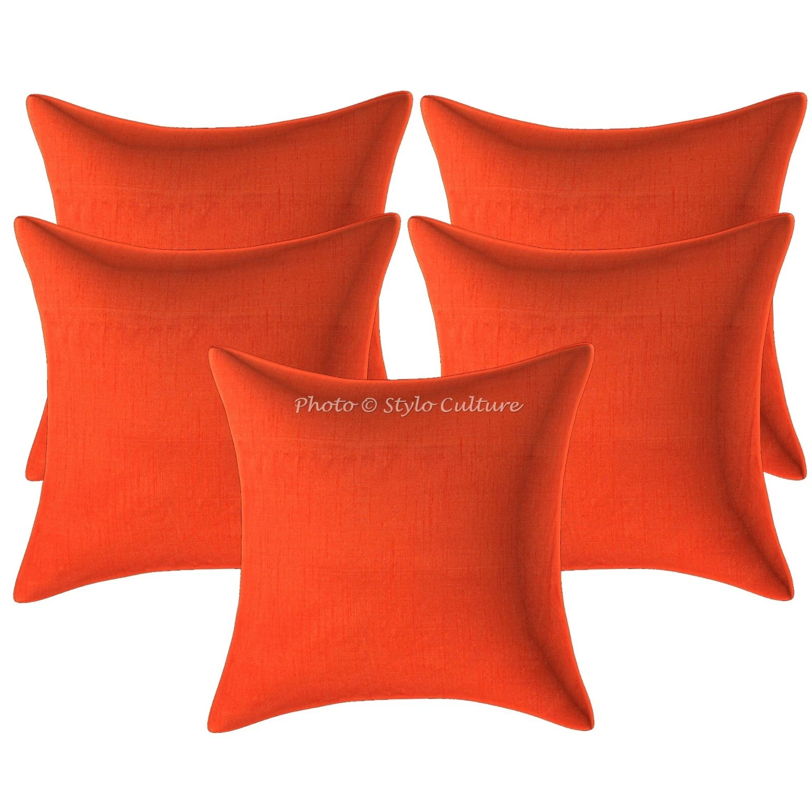 Decorative Home Decor 16 x 16 in Cushion Cover Silk Polydupion Plain Pillow Case