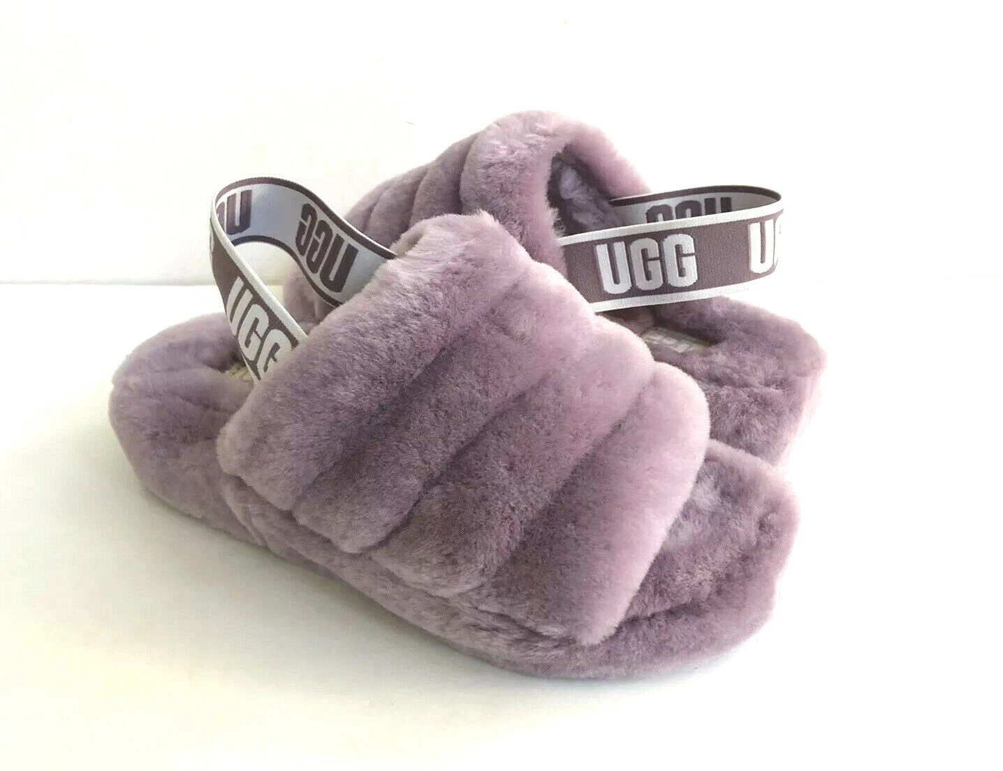 UGG FLUFF YEAH SLIDE SHADOW MOCASSINO SLIP ON SANDALO US 10 EU 41 UK 8