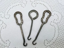 Antique Boot Hooks Victorian Shoe Corset Lace Button Puller Advertising Set Of 3