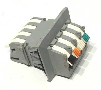 WAGO 828, 4 Position 6 AWG Feed-Through Terminal Wire Connection Block DIN Rail