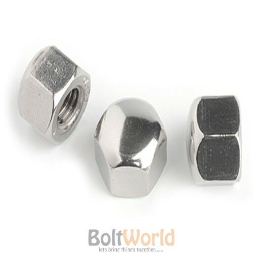 M5 / 5mm STAINLESS STEEL A2 HEXAGON CAP NUTS FOR BOLTS & SCREWS A2 304 DIN 197 - Picture 1 of 1