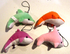 Lot of 4 Soft Plush Dolphins For Phone, Purse, Backpack Charm Strap - NWOT 5