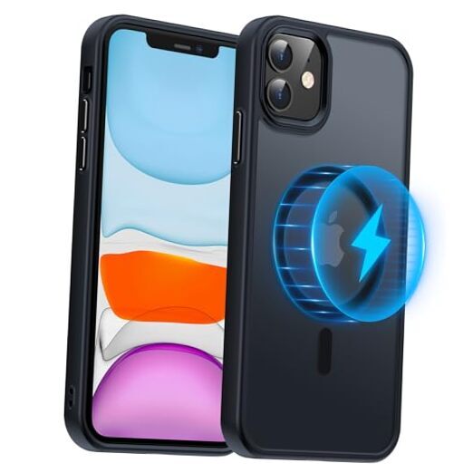 Magnetic Case for iPhone 11, [Military Grade Protection Frost Black+Alloy Key