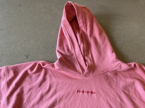 CLEO HARPER size L 14 pink logo cropped OPERA hoodie sweat Shirt - Picture 14 of 23