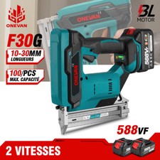Pistolets à clous électrique sans fil Cloueuse agrafeuse F30 avec 2 batteries