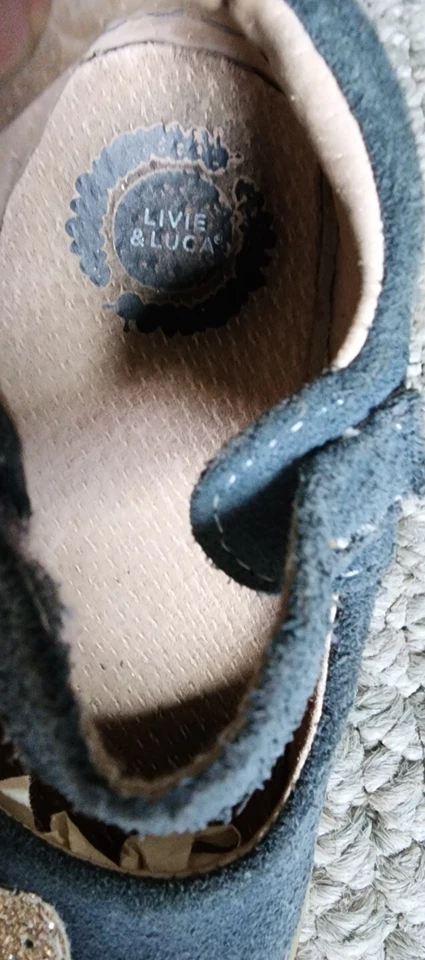 Livie and Luca Pio Pio Mary Jane Gamuza Gris Azul Zapatos Niñas Pequeñas Talla 6 Foto 4 de 4