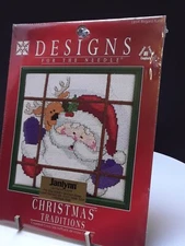 Janlynn Designs For The Needle Santa Peeking 1894 Counted Cross Stitch Kit 6x6