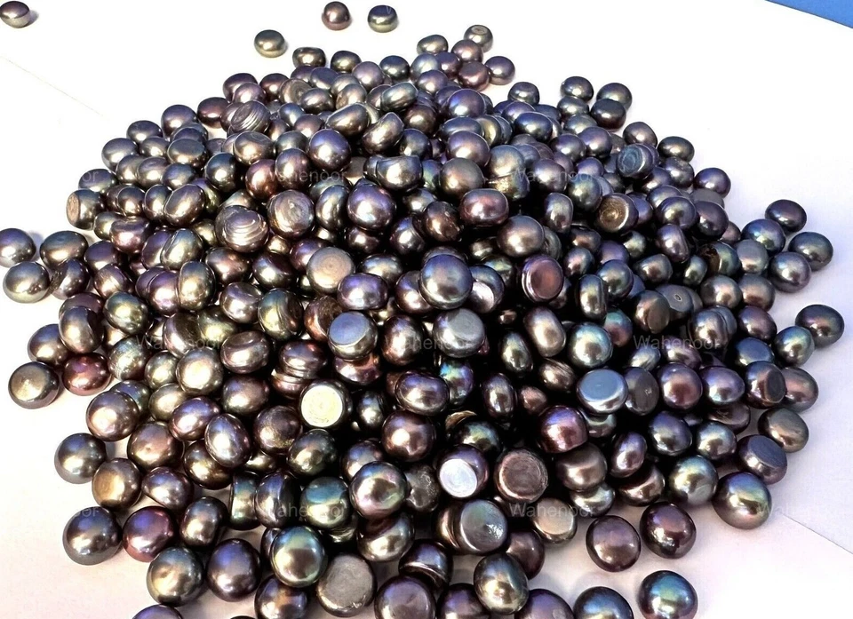 Natural Black Pearl Tahitian Redish South See Pearl 8.0 / 10.0 mm Loose Gemstone - Image 4 of 4