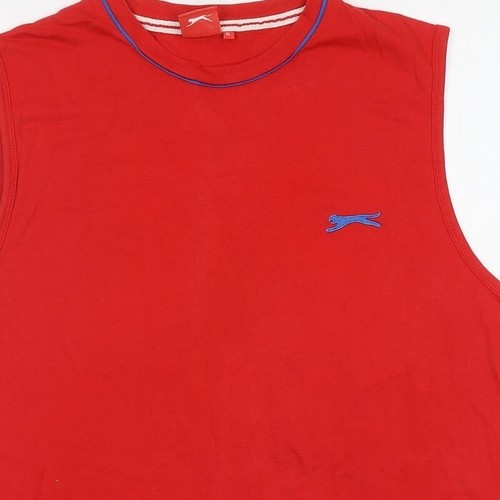 Slazenger Mens Red Cotton Blend Basic Tank Size XL - Picture 8 of 12