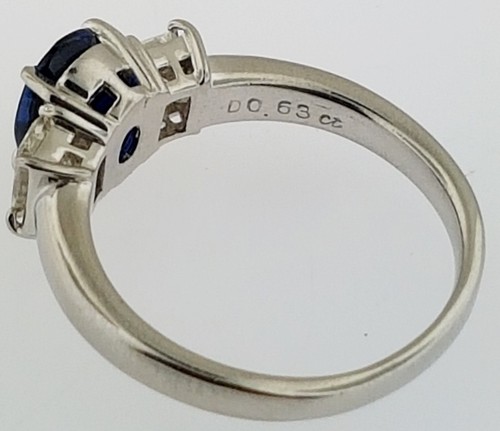 ANELLO DI FIDANZAMENTO CERTIFICATO 1,50 CT AA ZAFFIRO BLU + DIAMANTI 0,63 CT PLATINO $5660 - Foto 5 di 12