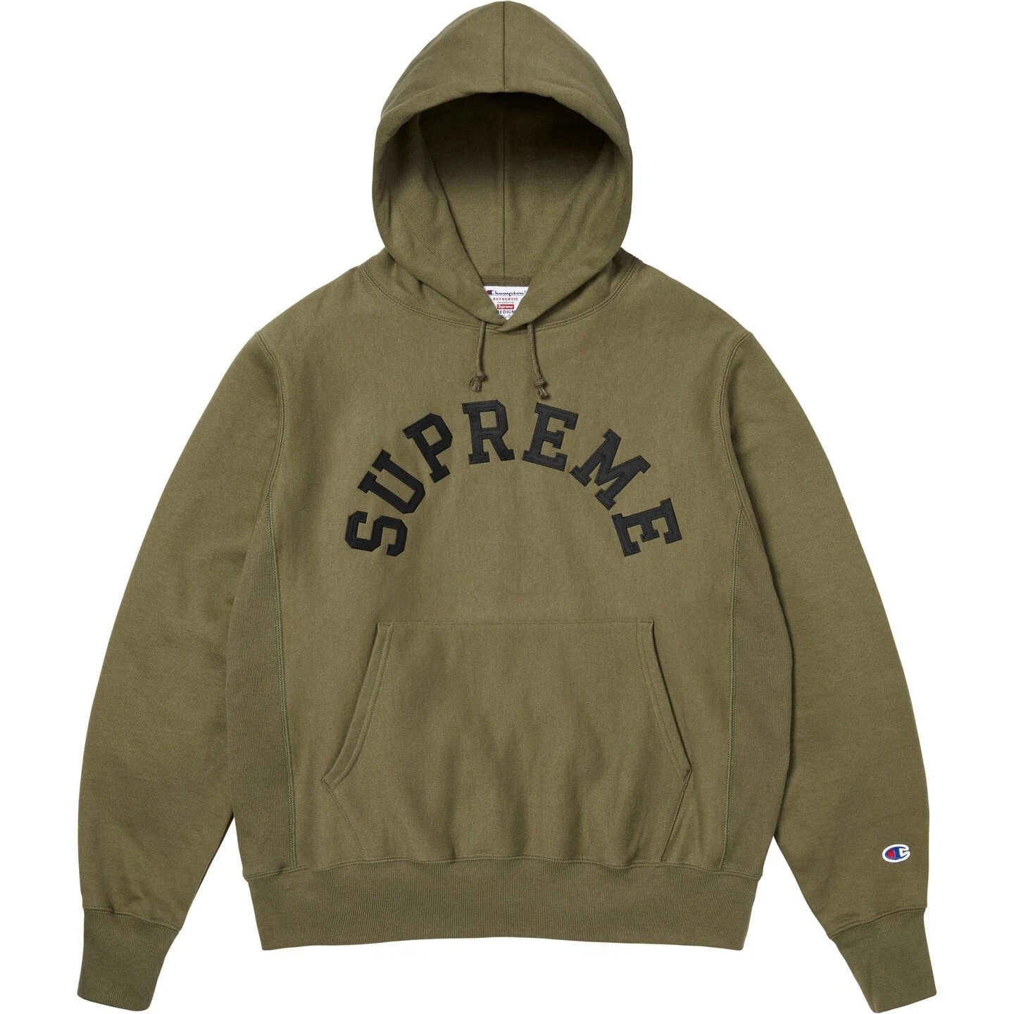 Sweat à capuche Supreme X Champion olive taille M