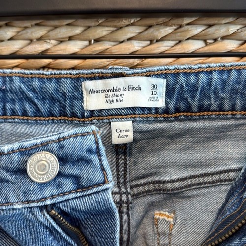 Abercrombie & Fitch The Skinny High Rise Distressed Ankle Jeans, 30/ 10 - Picture 7 of 8