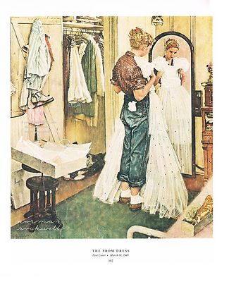 Norman Rockwell High School dance print: "THE PROM DRESS" 11" x 15" Post  cover | eBay