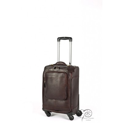LEATHER TROLLEY CASE LUGGAGE WHEEL SYSTEM UK