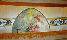 DEVANT D'AUTEL ANTEPENDIUM PEINT L'ANNONCIATION  20ème vintage painted altar
