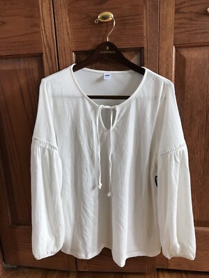 white gauze peasant blouse