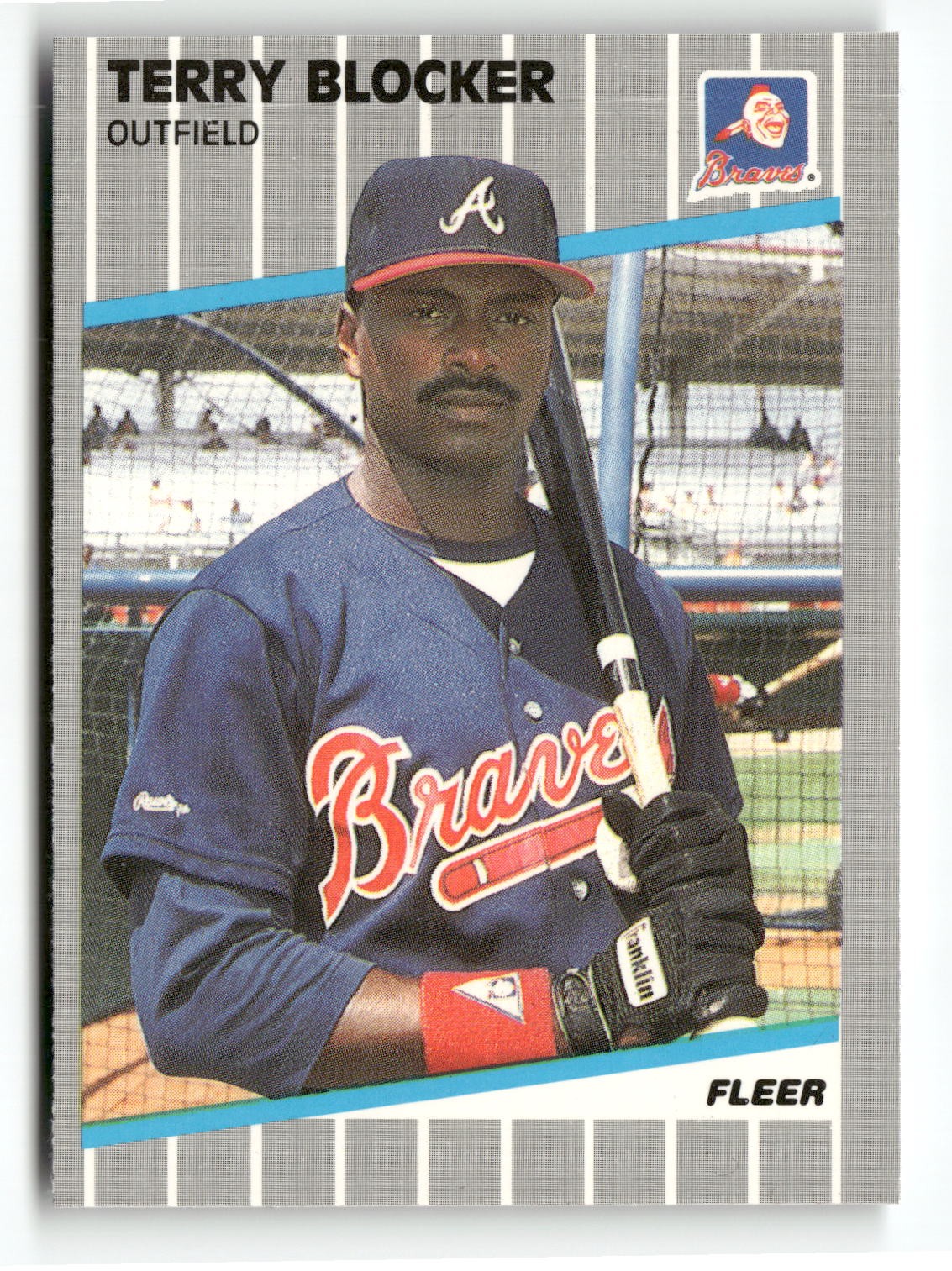 1989 Fleer GLOSSY - RARE #589 Terry Blocker Atlanta Braves