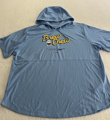Milwaukee Brewers Nike MLB City Connect Short Sleeve Pullover Hoodie 2XL