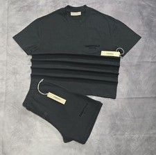 Men's Black 2 Piece Matching Set T-Shirt  Shorts Casual Outfit Size L