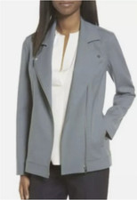 Classiques Entier Women's Grey Wool Blend Moto Jacket Size M NWT 349