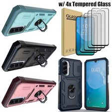 For Samsung A17 A16 A26 5G Kickstand Case Shockproof Hard Cover / Tempered Glass