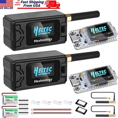 2X 915MHz LoRa V3 ESP32 OLED Board Heltec V3+Battery+Antenna+Case for Meshtastic